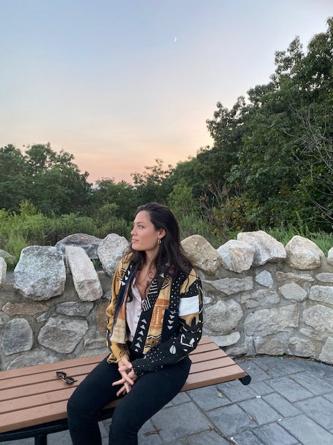 CROPPED MUDCLOTH JACKET