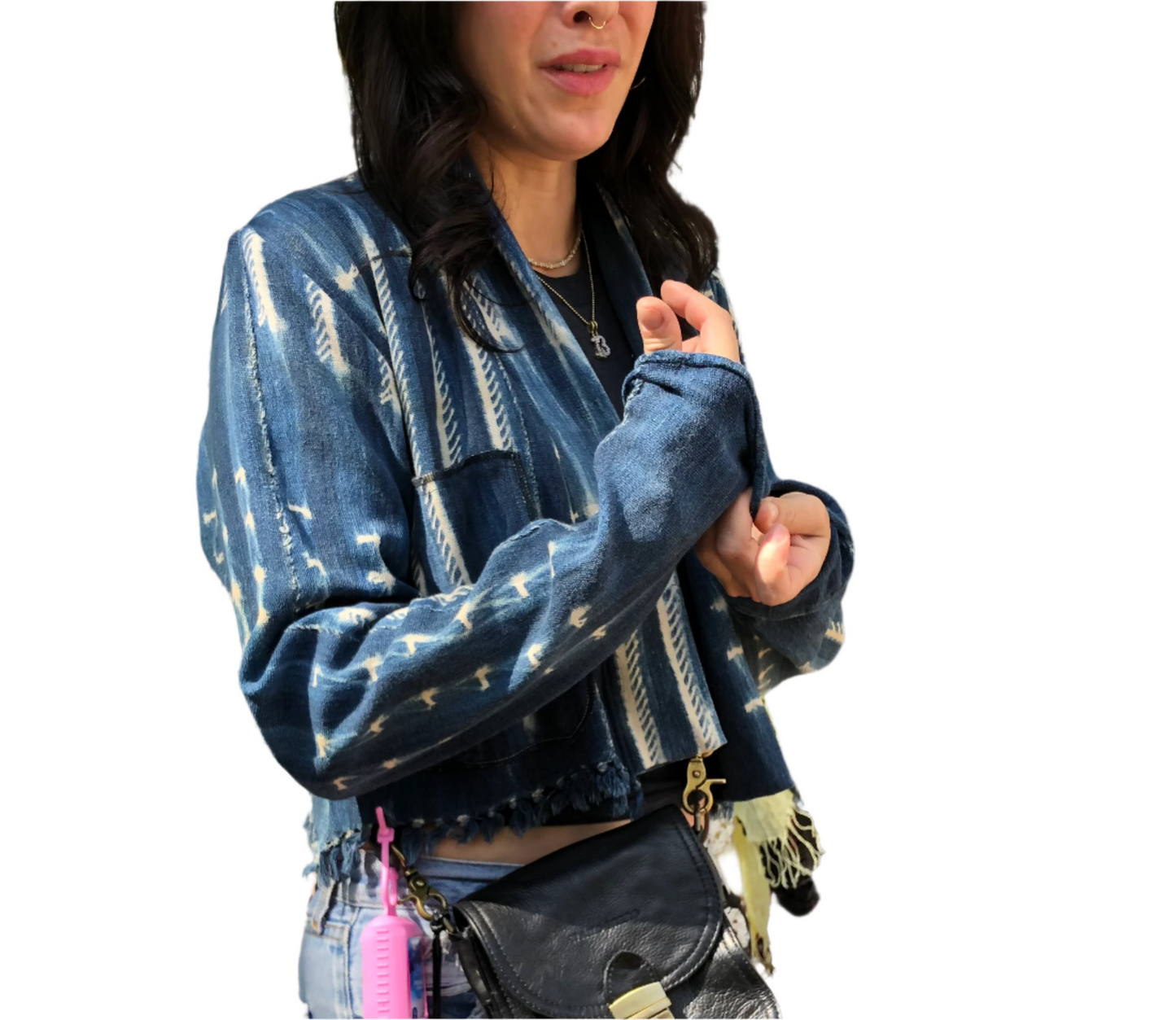 VINTAGE INDIGO CROPPED JACKET