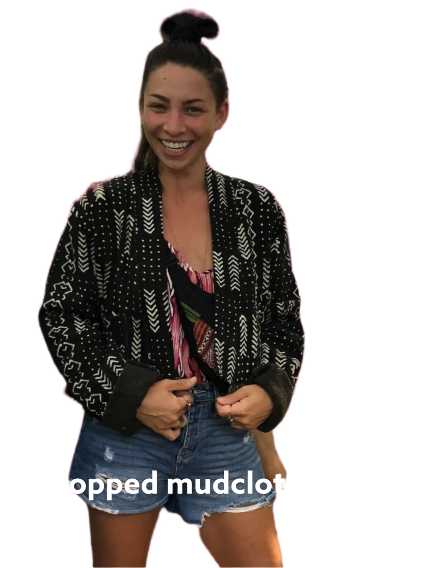 CROPPED MUDCLOTH JACKET