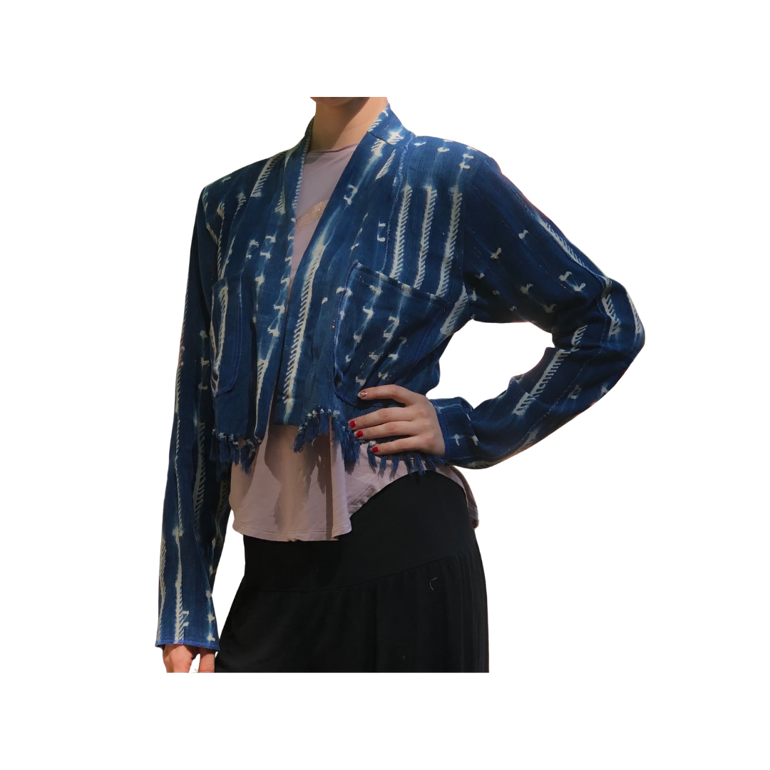 VINTAGE INDIGO CROPPED JACKET