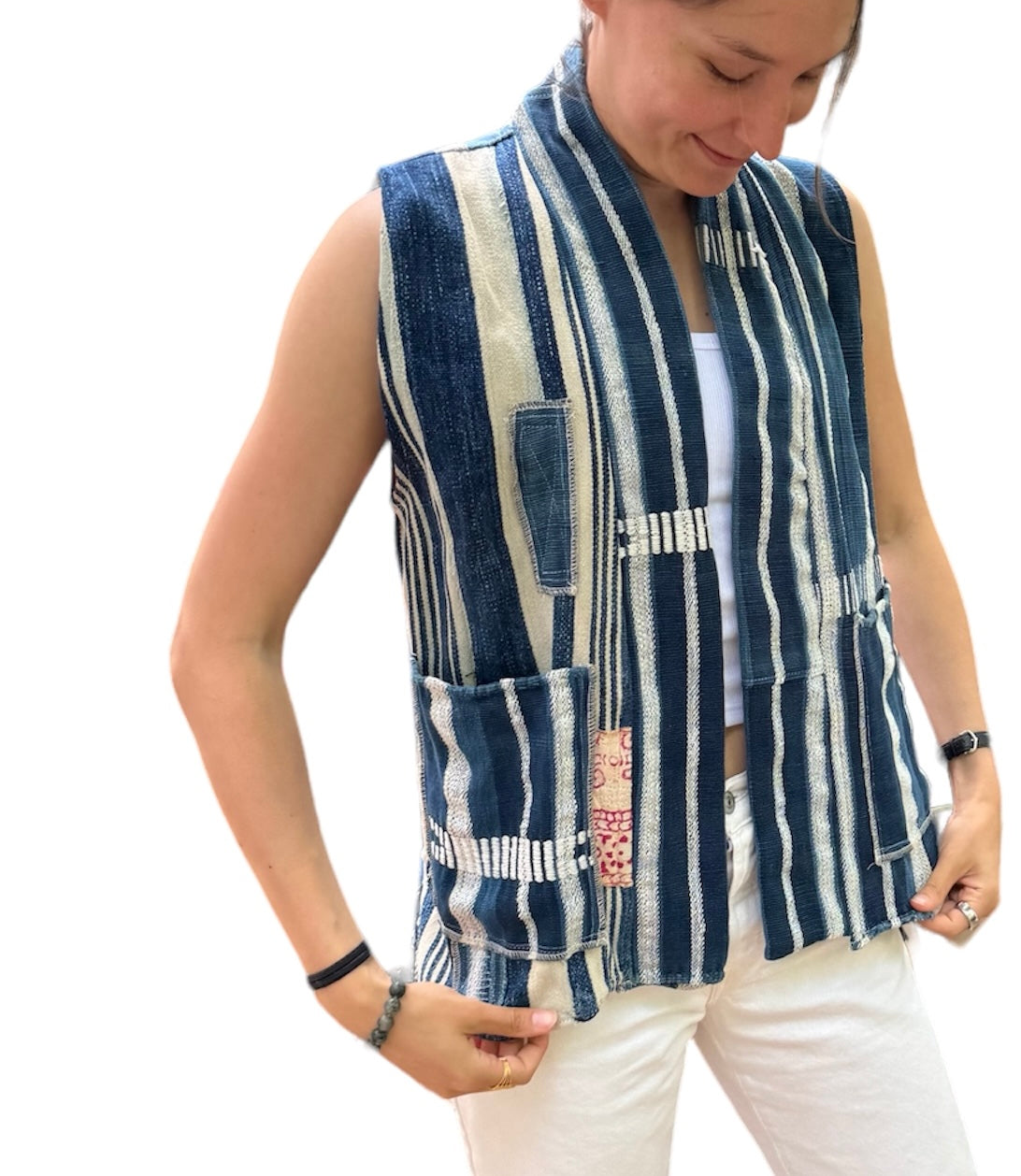 Long Mudcloth and Indigo Vests