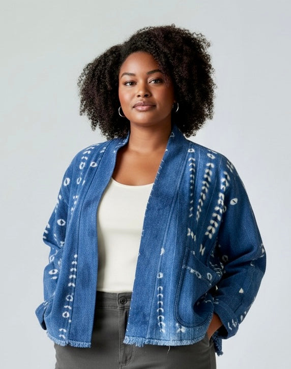 CROPPED JACKET VINTAGE INDIGO size: Large (Copy)