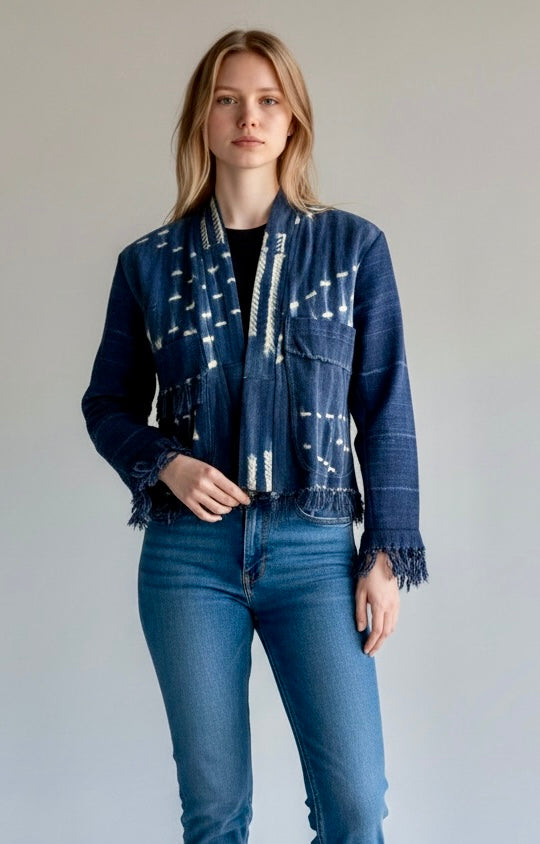 CROPPED JACKET - VINTAGE INDIGO -size: Extra small