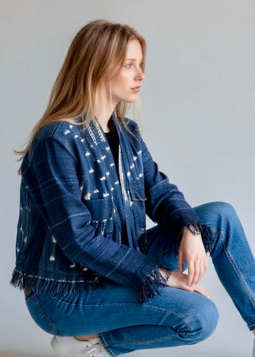 CROPPED JACKET - VINTAGE INDIGO -size: Extra small