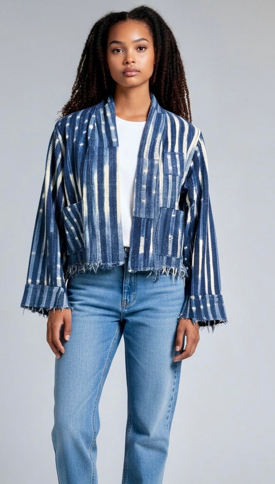 CROPPED JACKET - VINTAGE INDIGO size: extra small
