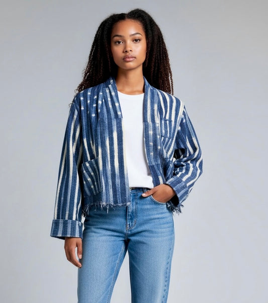 CROPPED JACKET - VINTAGE INDIGO size: extra small