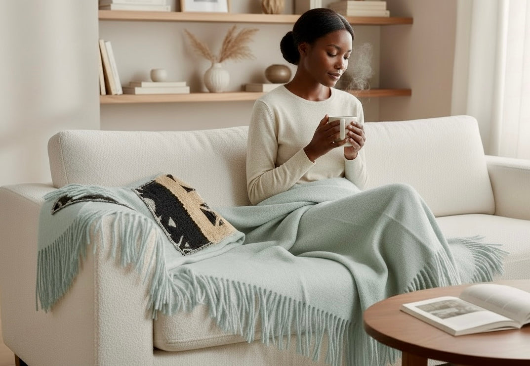 Window scarf  poly/rayon with mudcloth  insert