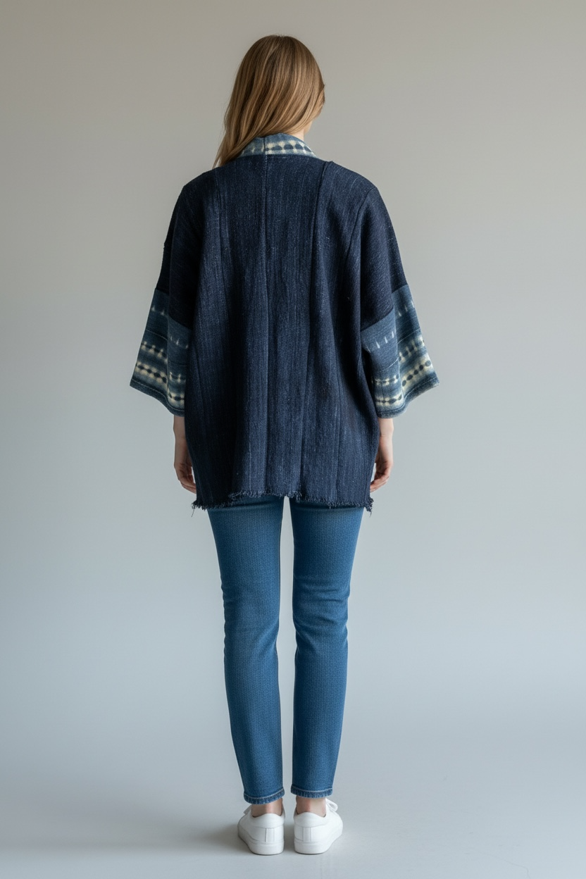 KIMONO INDIGO MUDCLOTH