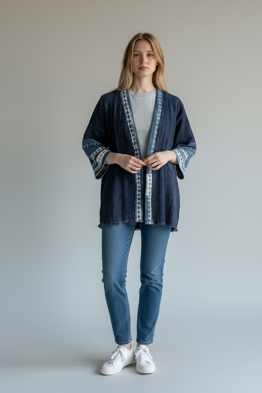KIMONO INDIGO MUDCLOTH